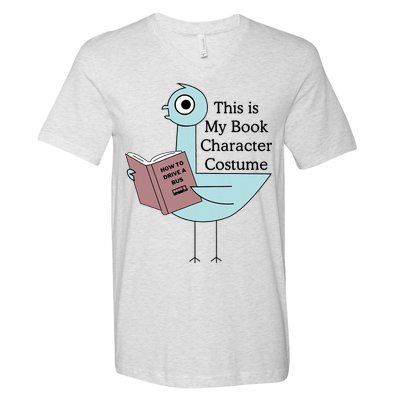 This Is My Book Character Costume Pigeon Reading V-Neck T-Shirt