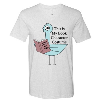 This Is My Book Character Costume Pigeon Reading V-Neck T-Shirt