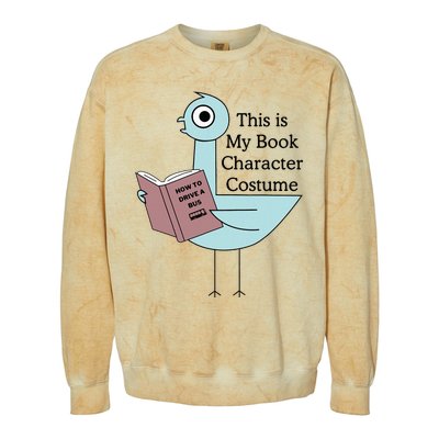 This Is My Book Character Costume Pigeon Reading Colorblast Crewneck Sweatshirt