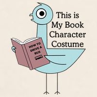 This Is My Book Character Costume Pigeon Reading Garment-Dyed Women's Muscle Tee