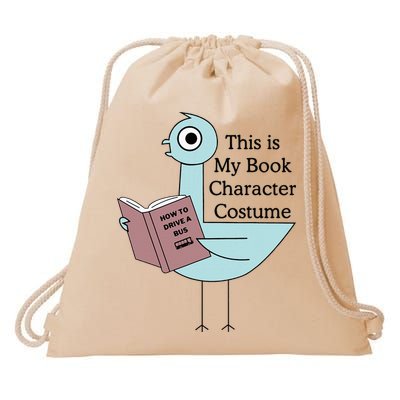 This Is My Book Character Costume Pigeon Reading Drawstring Bag