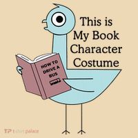 This Is My Book Character Costume Pigeon Reading Drawstring Bag