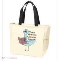This Is My Book Character Costume Pigeon Reading Zip Tote Bag