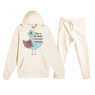 This Is My Book Character Costume Pigeon Reading Premium Hooded Sweatsuit Set