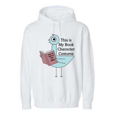 This Is My Book Character Costume Pigeon Reading Garment-Dyed Fleece Hoodie