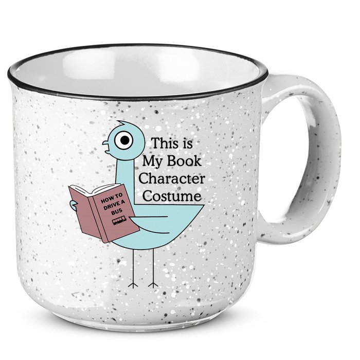 This Is My Book Character Costume Pigeon Reading 15oz Campfire Ceramic Mug