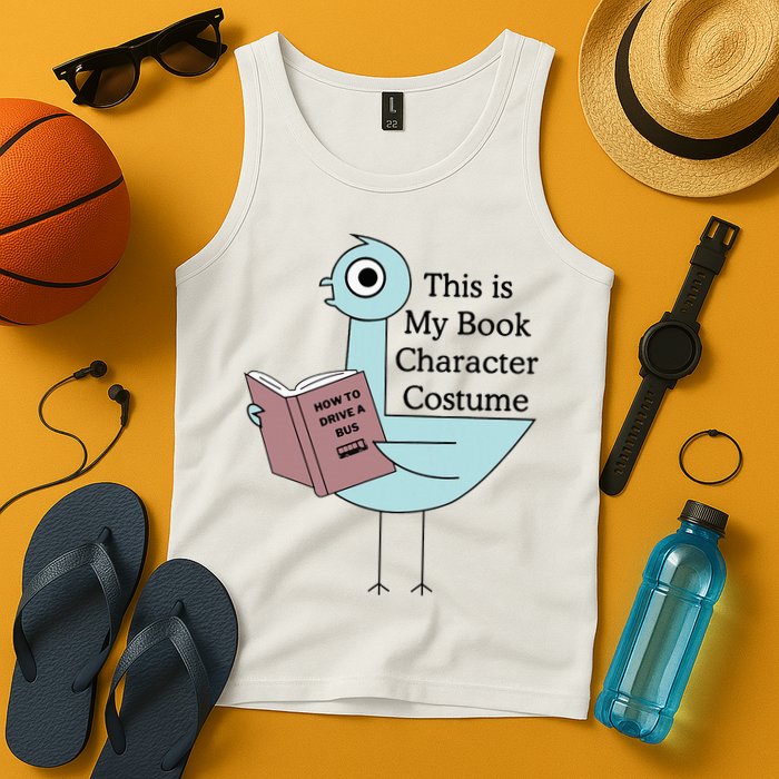 This Is My Book Character Costume Pigeon Reading Tank Top
