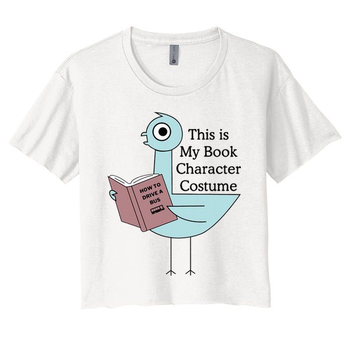 This Is My Book Character Costume Pigeon Reading Crop Top