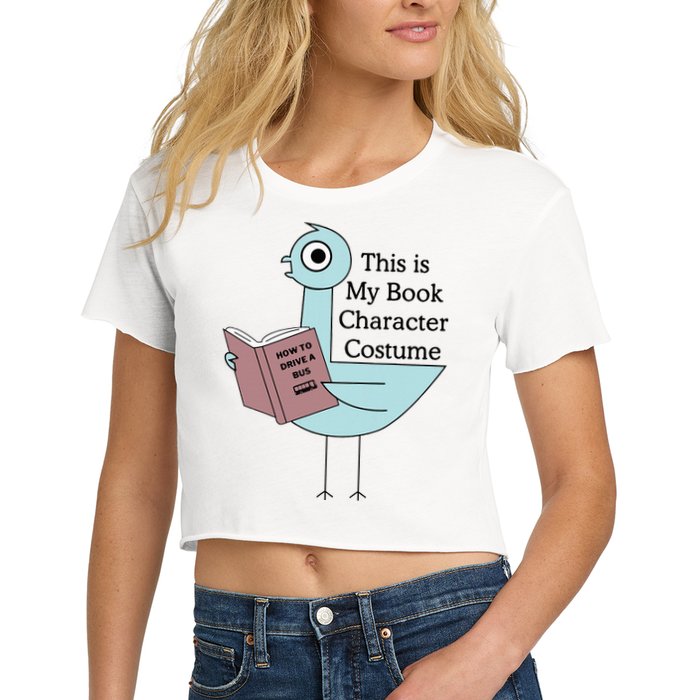 This Is My Book Character Costume Pigeon Reading Crop Top