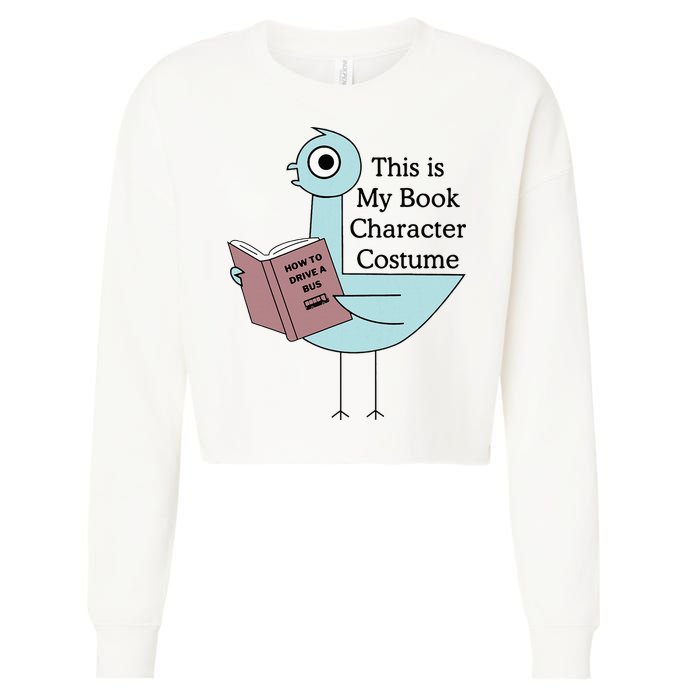 This Is My Book Character Costume Pigeon Reading Cropped Pullover Crew