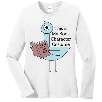 This Is My Book Character Costume Pigeon Reading Ladies Long Sleeve Shirt