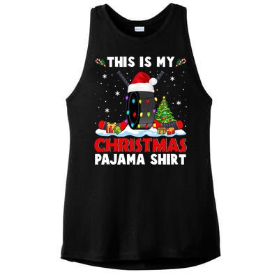 This Is My Christmas Pajama Great Gift Xmas Santa Hockey Player Gift Ladies PosiCharge Tri-Blend Wicking Tank