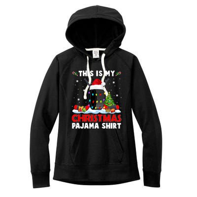 This Is My Christmas Pajama Great Gift Xmas Santa Hockey Player Gift Women's Fleece Hoodie