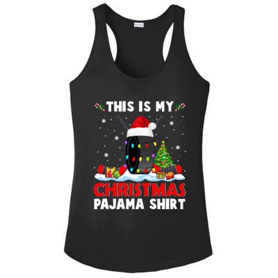 This Is My Christmas Pajama Great Gift Xmas Santa Hockey Player Gift Ladies PosiCharge Competitor Racerback Tank