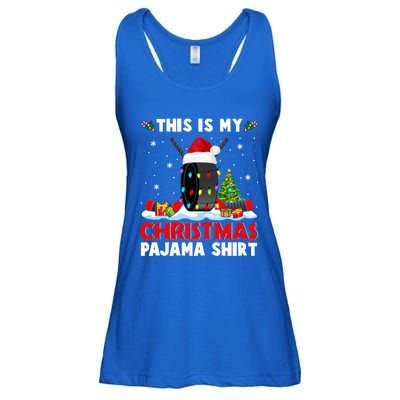 This Is My Christmas Pajama Great Gift Xmas Santa Hockey Player Gift Ladies Essential Flowy Tank