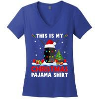 This Is My Christmas Pajama Great Gift Xmas Santa Hockey Player Gift Women's V-Neck T-Shirt