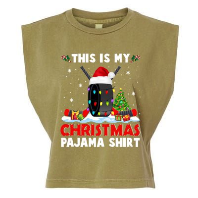 This Is My Christmas Pajama Great Gift Xmas Santa Hockey Player Gift Garment-Dyed Women's Muscle Tee