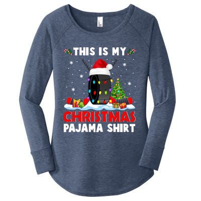 This Is My Christmas Pajama Great Gift Xmas Santa Hockey Player Gift Women's Perfect Tri Tunic Long Sleeve Shirt