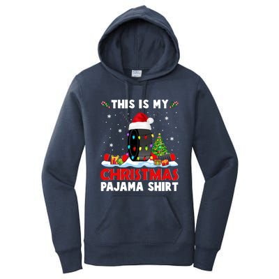 This Is My Christmas Pajama Great Gift Xmas Santa Hockey Player Gift Women's Pullover Hoodie