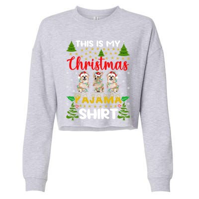 This Is My Christmas Pajama Xmas Lights Corgi Dog Christmas Gift Cropped Pullover Crew