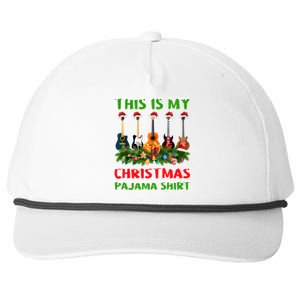 This Is My Christmas Pajama Gift Bass Guitar Christmas Gift Snapback Five-Panel Rope Hat