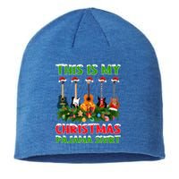 This Is My Christmas Pajama Gift Bass Guitar Christmas Gift Sustainable Beanie