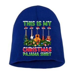 This Is My Christmas Pajama Gift Bass Guitar Christmas Gift Short Acrylic Beanie