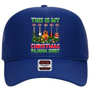 This Is My Christmas Pajama Gift Bass Guitar Christmas Gift High Crown Mesh Back Trucker Hat