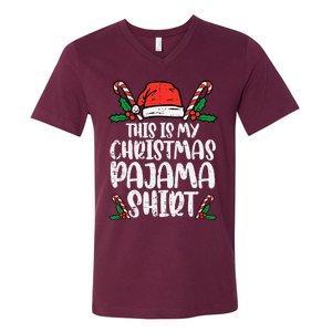 This Is My Christmas Pajama Funny Xmas Pjs V-Neck T-Shirt