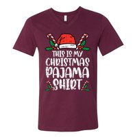 This Is My Christmas Pajama Funny Xmas Pjs V-Neck T-Shirt