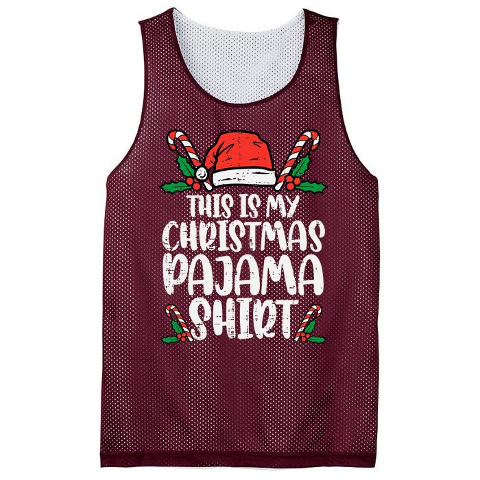 This Is My Christmas Pajama Funny Xmas Pjs Mesh Reversible Basketball Jersey Tank