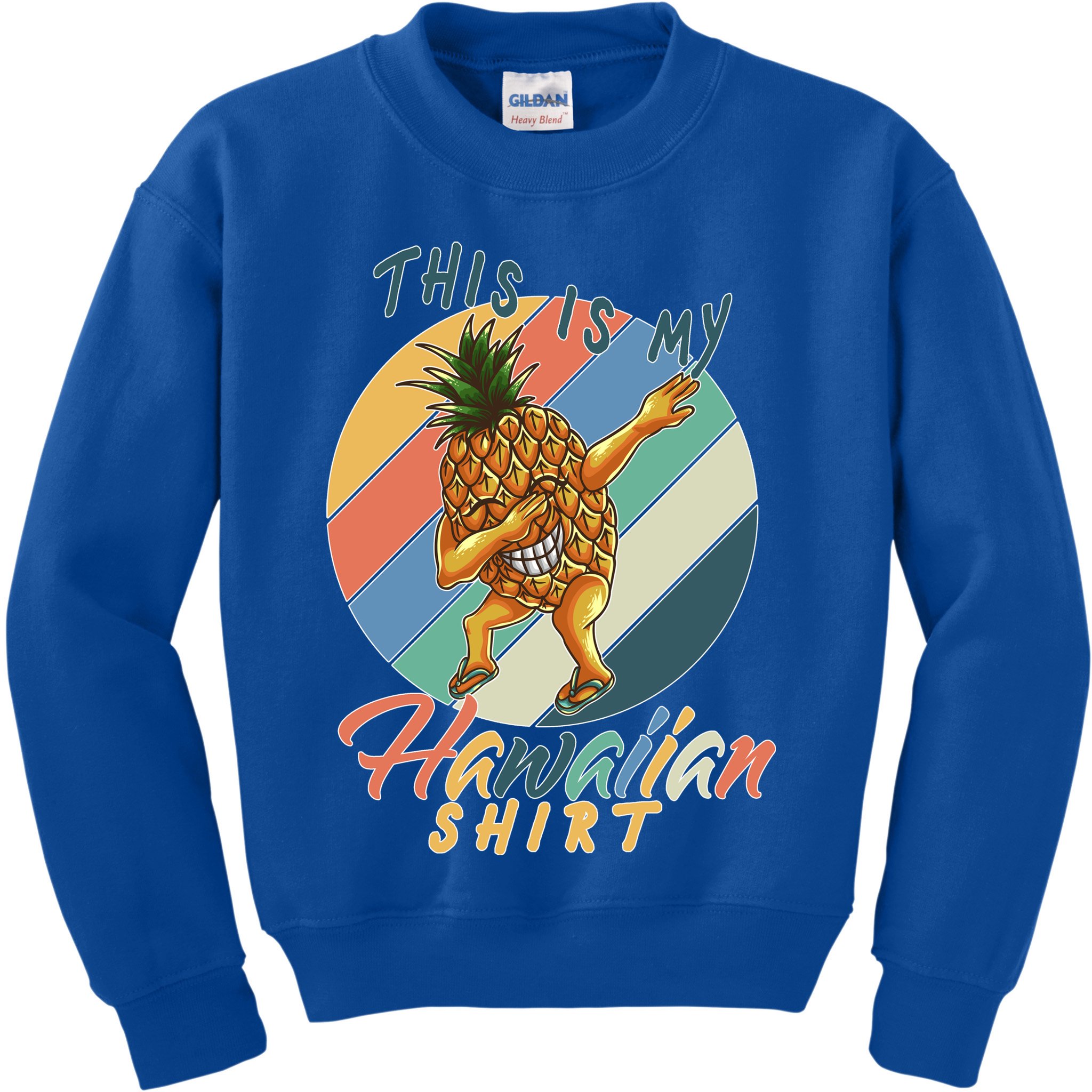 This Is My Hawaiian Shirt Retro Dabbing Pineapple Kids Sweatshirt