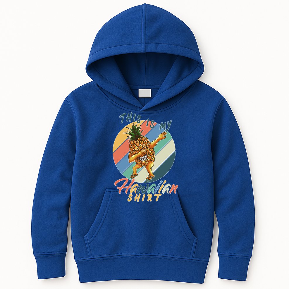 This Is My Hawaiian Shirt Retro Dabbing Pineapple Kids Hoodie