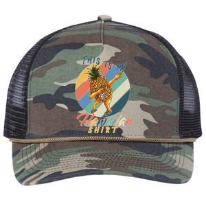 This Is My Hawaiian Shirt Retro Dabbing Pineapple Retro Rope Trucker Hat Cap