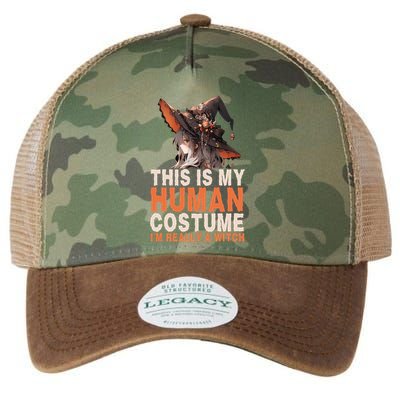 This Is My Hu Costume IM Really A Witch Halloween Funny Gift Legacy Tie Dye Trucker Hat