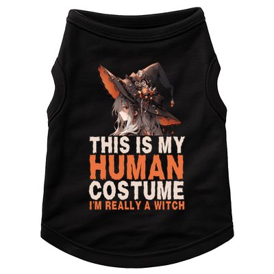 This Is My Hu Costume IM Really A Witch Halloween Funny Gift Doggie Tank