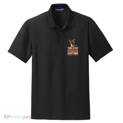 This Is My Hu Costume IM Really A Witch Halloween Funny Gift Dry Zone Grid Polo