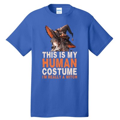 This Is My Hu Costume IM Really A Witch Halloween Funny Gift Tall T-Shirt