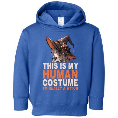 This Is My Hu Costume IM Really A Witch Halloween Funny Gift Toddler Hoodie