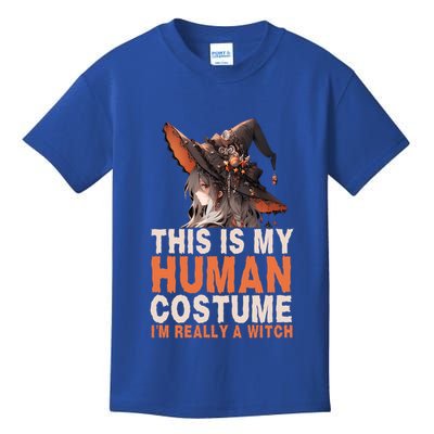 This Is My Hu Costume IM Really A Witch Halloween Funny Gift Kids T-Shirt
