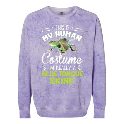 This Is My Human Costume IM Really A Blue Tongue Skink Colorblast Crewneck Sweatshirt