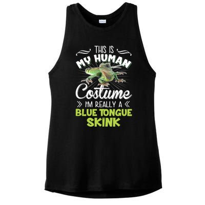 This Is My Human Costume IM Really A Blue Tongue Skink Ladies PosiCharge Tri-Blend Wicking Tank