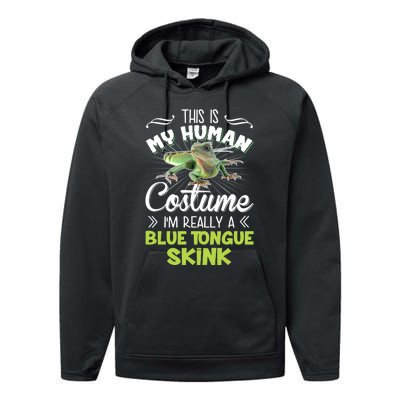 This Is My Human Costume IM Really A Blue Tongue Skink Performance Fleece Hoodie