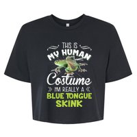 This Is My Human Costume IM Really A Blue Tongue Skink Bella+Canvas Jersey Crop Tee