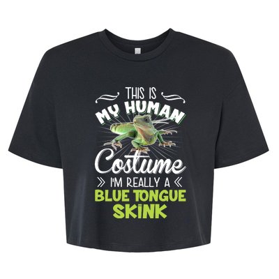 This Is My Human Costume IM Really A Blue Tongue Skink Bella+Canvas Jersey Crop Tee