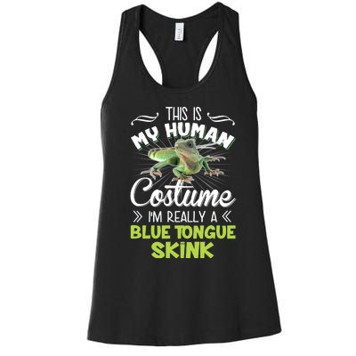 This Is My Human Costume IM Really A Blue Tongue Skink Women's Racerback Tank