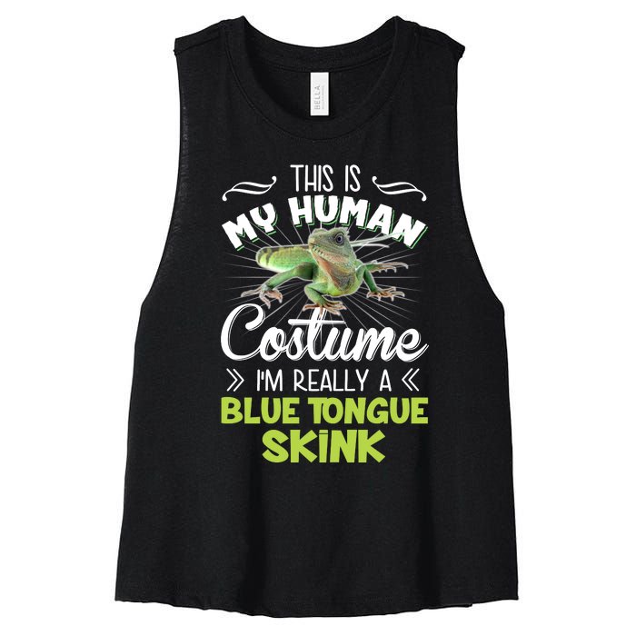 This Is My Human Costume IM Really A Blue Tongue Skink Women's Racerback Cropped Tank