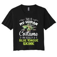 This Is My Human Costume IM Really A Blue Tongue Skink Women's Crop Top Tee