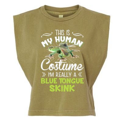 This Is My Human Costume IM Really A Blue Tongue Skink Garment-Dyed Women's Muscle Tee