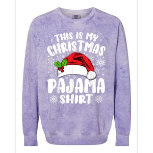 This Is My Christmas Pajama Funny Christmas Outfits Colorblast Crewneck Sweatshirt